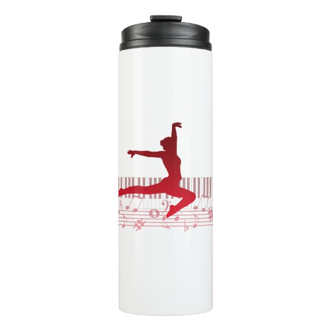 Balletttänzer auf der Tastatur Thermosbecher (Vorderseite)