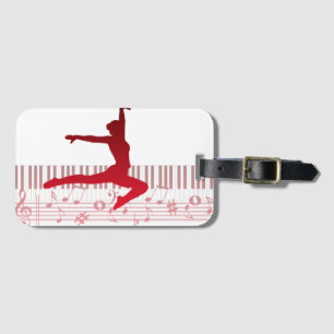 Balletttänzer auf einer Tastatur Gepäckanhänger