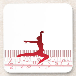 Balletttänzer auf einer Tastatur Getränkeuntersetzer
