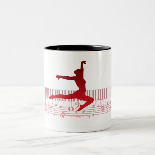 Balletttänzer auf einer Tastatur Zweifarbige Tasse