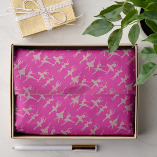 Balletttänzer Ballerina Muster Hot Pink Seidenpapier