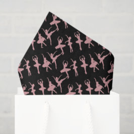 Balletttänzer Ballerina Muster Schwarz Seidenpapier