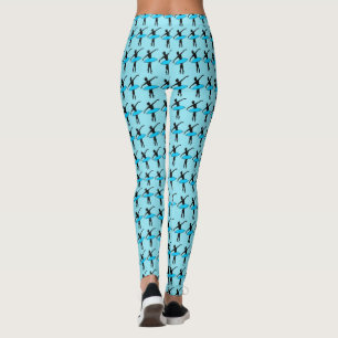Balletttänzer Ballerina Silhouette Leggings Blau