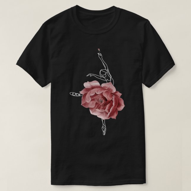 Balletttänzer Ballerina Tanz Rose 1 T-Shirt (Design vorne)