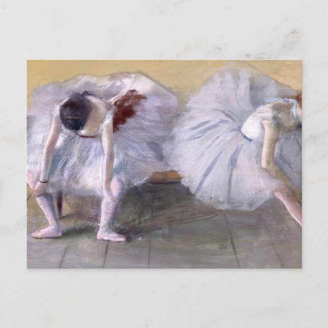 Balletttänzer, der Edgar Degas dehnt Postkarte (Vorderseite)