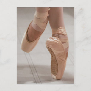 Balletttänzer en Pointe, Gefüttert, Pink Satin Sho Postkarte