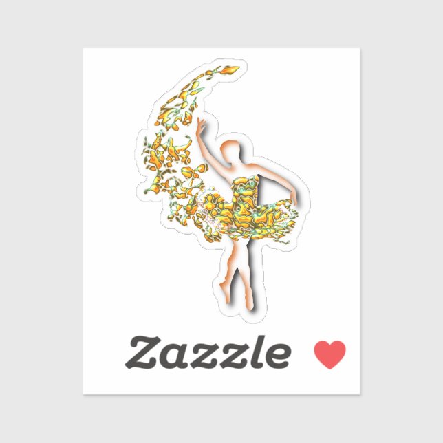 Balletttänzer Fire Ballerina Sticker (Blatt)
