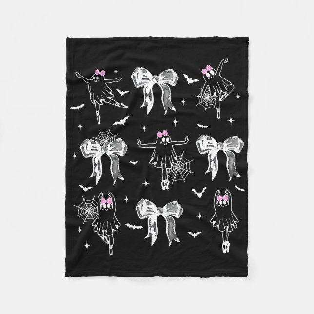 Balletttänzer Ghost Coquette Bow Halloween Balleri Fleecedecke (Vorderseite)