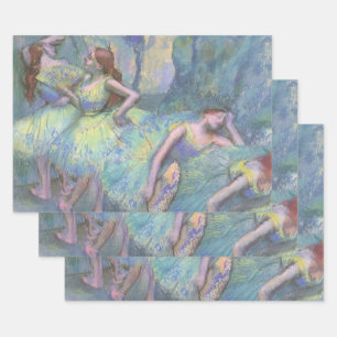 Balletttänzer in den Flügeln von Edgar Degas Geschenkpapier Set
