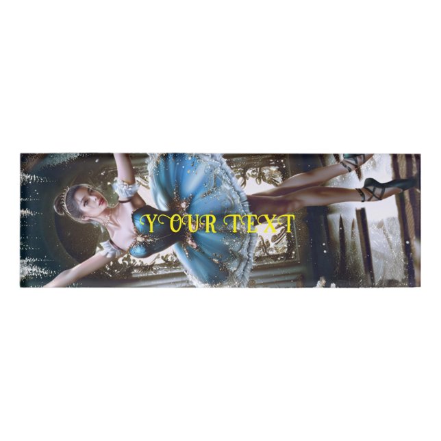 Balletttänzer in einem blauen Tutu Namenschild (Vorderseite)