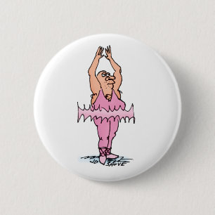 Balletttänzer in PInk Tutu Button