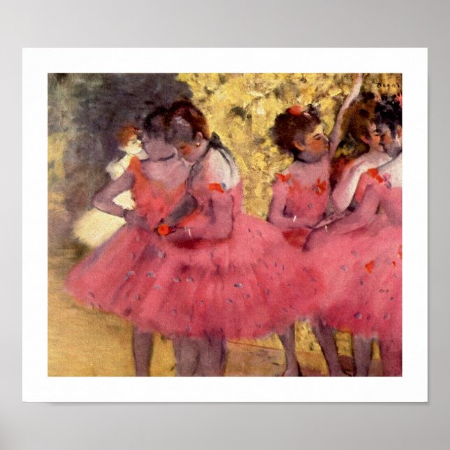Balletttänzer in Rosa von Edgar Degas Poster (Vorne)