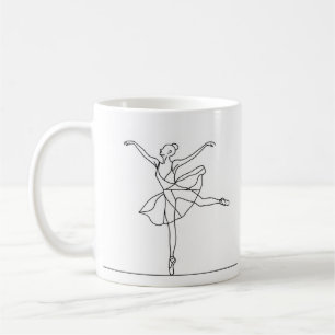 Balletttänzer Linienkunst Kaffeetasse