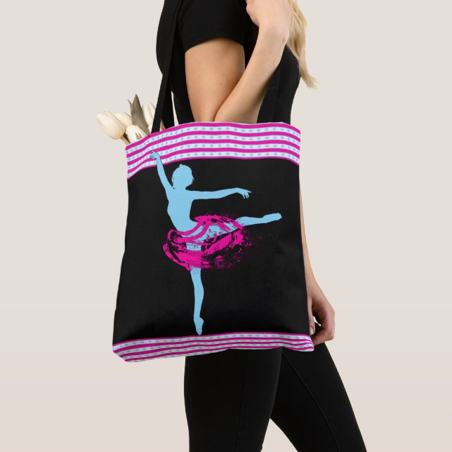 Balletttänzer mit rosa Streifen Totbeutel (Von Nahem)