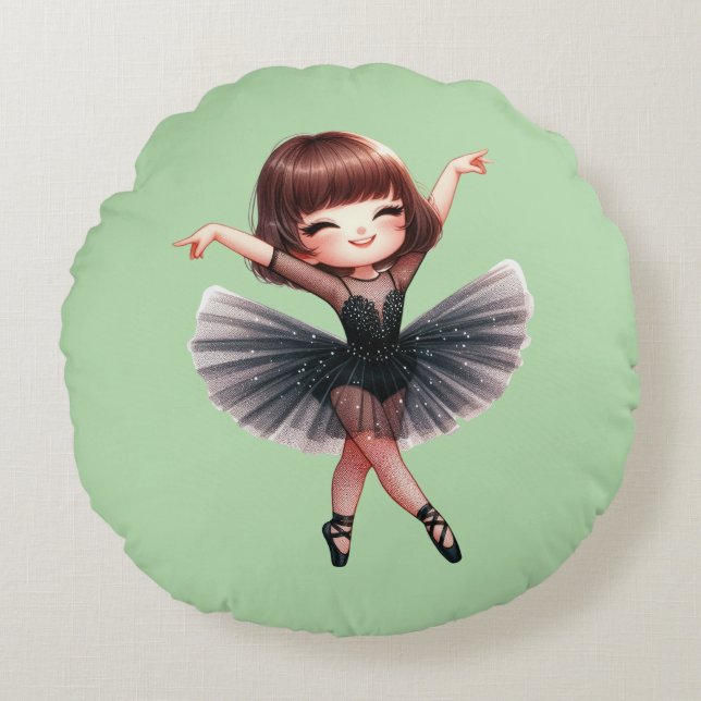 Balletttänzer Rundes Kissen (Vorderseite)
