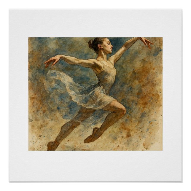 Balletttänzer springend,  poster (Vorderseite)