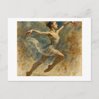 Balletttänzer springend, postkarte