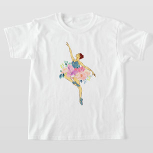 Balletttänzer Tanz Mädchen Ballerina Blume Blumen T-Shirt
