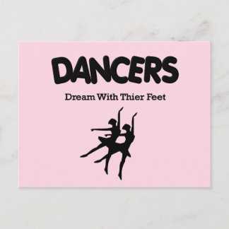 Balletttänzer träumen mit ihren Füßen Postkarte