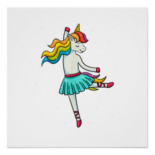 Balletttänzerin Einhorn Tanz Ballett Tänzer Tutu K Poster