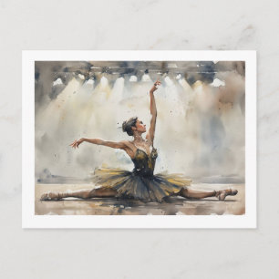 Balletttänzerin im Spagat,  Postkarte