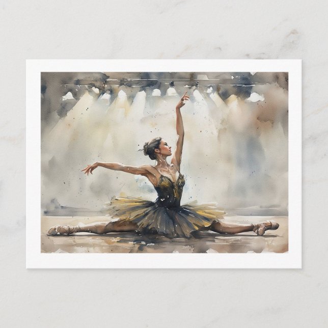 Balletttänzerin im Spagat,  Postkarte (Vorderseite)