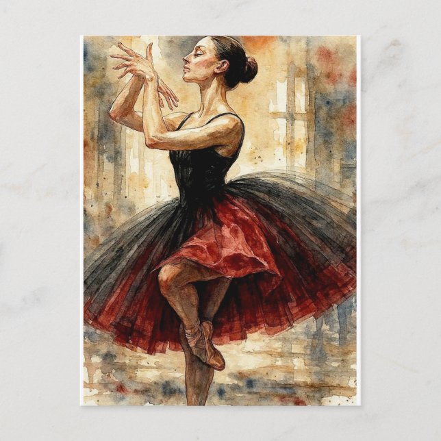 Balletttänzerin im Tutu,  Postkarte (Vorderseite)