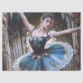 Balletttänzerin in einem Blue Tutu Geburtstagsgesc Seidenpapier