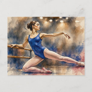 Balletttänzerin in grazioser Pose, Postkarte
