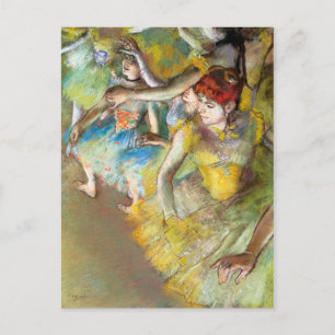 Balletttänzerinnen auf der Bühne von Degas Postkarte