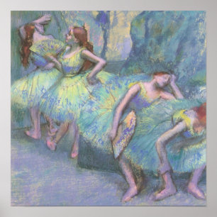 Balletttänzerinnen in den Kulissen von Edgar Degas Poster
