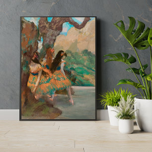 Balletttänzerinnen in Orange von Edgar Degas Vinta Poster