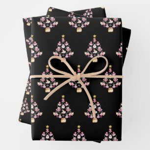 Balletttiere Ballerina Weihnachtsbaum Geschenkpapier Set