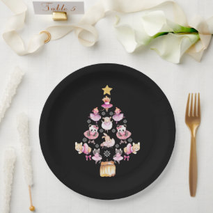 Balletttiere Ballerina Weihnachtsbaum Pappteller