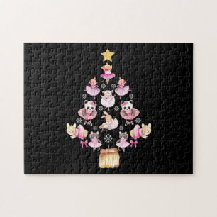Balletttiere Ballerina Weihnachtsbaum Puzzle