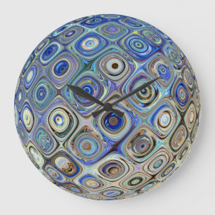 Ballfarbe Farbillusion Regenbogen Blau Grün Gold Große Wanduhr