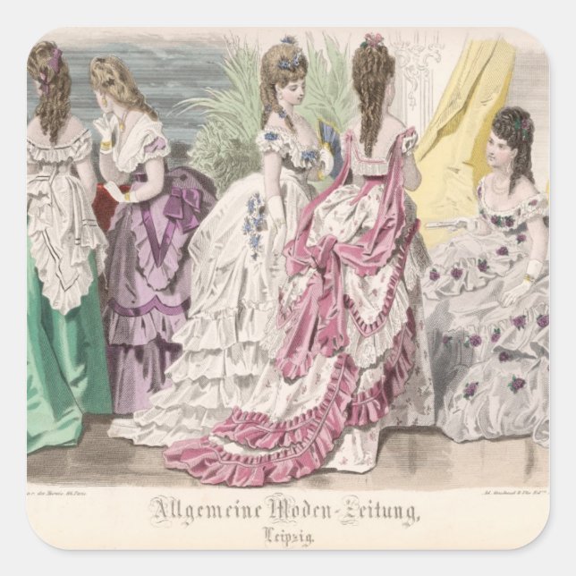 Ballgowns Quadratischer Aufkleber (Vorderseite)