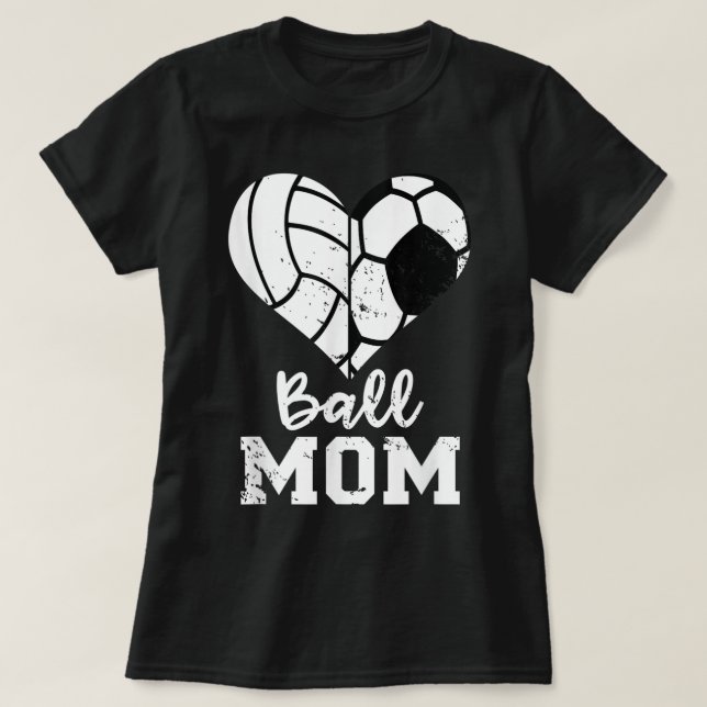 Ballherz Mama Sonnenbad Fußball Volleyball Mama T-Shirt (Design vorne)