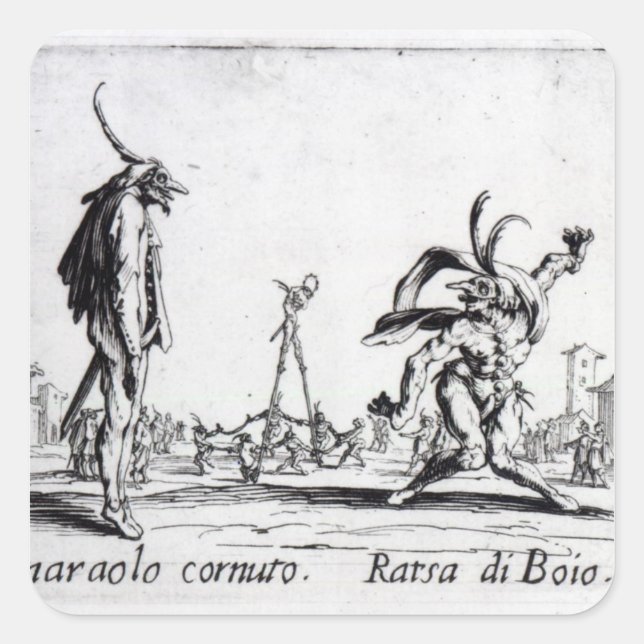 Balli de Sfessania, c.1622 Quadratischer Aufkleber (Vorderseite)