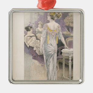 Ballkleid, von 'Les Grandes Modusde Paris Silbernes Ornament