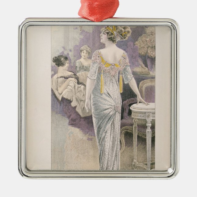 Ballkleid, von 'Les Grandes Modusde Paris Silbernes Ornament (Vorne)