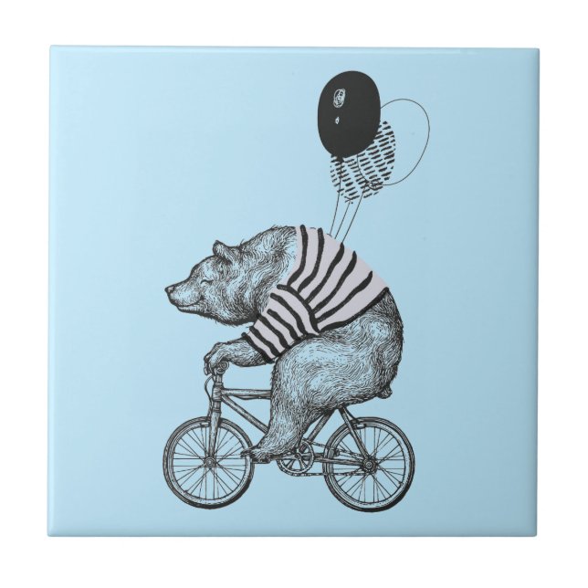 Ballon Bicycle Bear Fliese (Vorderseite)