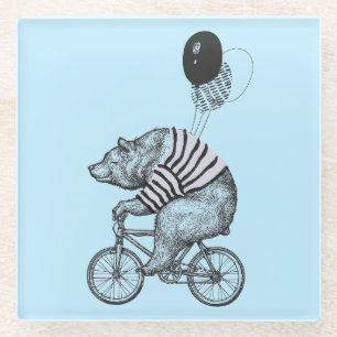 Ballon Bicycle Bear Glasuntersetzer