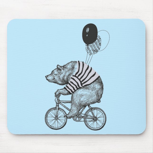 Ballon Bicycle Bear Mousepad (Vorne)