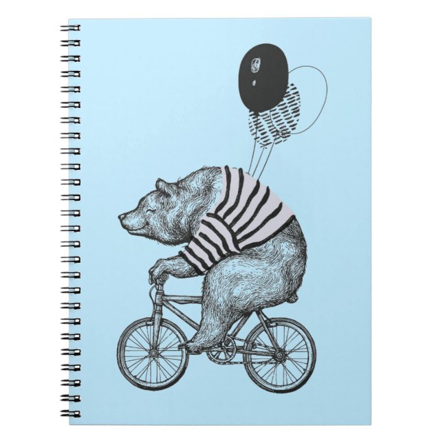 Ballon Bicycle Bear Notizblock (Vorderseite)