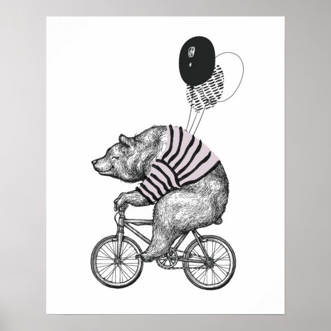 Ballon Bicycle Bear Poster (Vorne)
