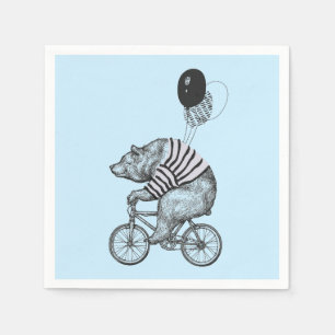 Ballon Bicycle Bear Serviette