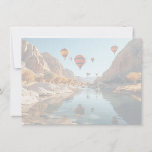 Ballon-Canyon-Szene Flache Notizkarte Mitteilungskarte