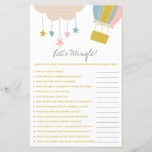 Ballon & Cloud Let's Mingle! Baby Shower Game