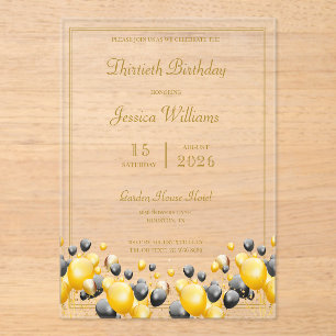 Ballon Dekorationen Geburtstagsparty Acryleinladungen